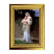 6 3/4" X 8 3/4" Gold Leaf Finish Frame with 5" X 7" Divine Innocence Textured Art