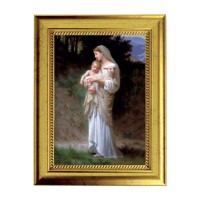 6 3/4" X 8 3/4" Gold Leaf Finish Frame with 5" X 7" Divine Innocence Textured Art