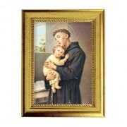 6 3/4" X 8 3/4" Gold Leaf Finish Frame with 5" X 7" Saint Anthony Textured Art