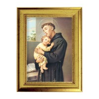 6 3/4" X 8 3/4" Gold Leaf Finish Frame with 5" X 7" Saint Anthony Textured Art