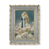 5 1/2" x 7 1/2" Rosebud Frame with Chambers: Jesus and Mary Print
