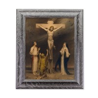 10 1/2" x 12 1/2" Grey Oak Finish Frame with an 8" x 10" Chambers: Crucifixion of Christ Print
