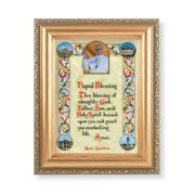 5.5" x 7" Antique Gold Frame with a Pope Francis Blessings Print