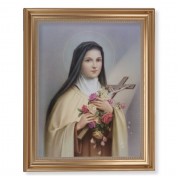 13 1/2" x 16 9/16" Gold Leaf Antique Finished Frame with 11" x 14" Saint Therese Textured Art