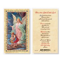 25pk - Bless This Little Child Lord  Gold Stamped Laminated Holy Card  Pk 25