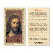 25pk - Footprints - Head Of Christ  Gold Stamped Laminated Holy Card  Pk 25