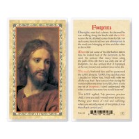 25pk - Footprints - Head Of Christ  Gold Stamped Laminated Holy Card  Pk 25