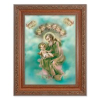 8.25" x 10.25" Ornate Wood Frame with a 6" x 8" Saint Joseph Print