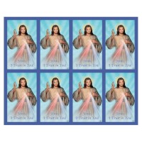 Aurora Divine Mercy Eight-Up Micro Perforated Bulk Prayer-Cards  - 125 sheets (1000 total cards)
