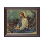 10" x 12" Walnut Frame with Gold Inside Lip and a 8" x 10" Meditation in the Garden Print