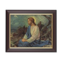 10" x 12" Walnut Frame with Gold Inside Lip and a 8" x 10" Meditation in the Garden Print