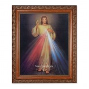 10" x 12" Ornate Wood Frame with an 8" x 10" Divine Mercy Print