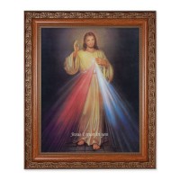 10" x 12" Ornate Wood Frame with an 8" x 10" Divine Mercy Print