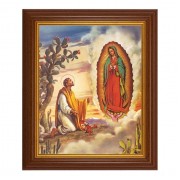 10 1/2" x 12 1/2" Walnut Finish Beveled Frame with 8" x 10" Our Lady of Guadalupe and Juan Diego Textured Art 10 1/2" x 12 1/2" Walnut Finish Beveled Frame with 8" x 10" Our Lady of Guadalupe and Juan Diego Textured Art