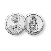 10pk - Sacred Heart of Jesus and Our Lady of Mount Carmel Pocket Coin  (Sold in inc. of 10