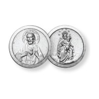 10pk - Sacred Heart of Jesus and Our Lady of Mount Carmel Pocket Coin (Sold in inc. of 10 10pk - Sacred Heart of Jesus and Our Lady of Mount Carmel Pocket Coin (Sold in inc. of 10