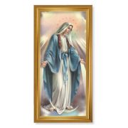 15 1/2" x 29" Gold Leaf Finished Frame with 12' x 26" Our Lady of Grace Textured Art