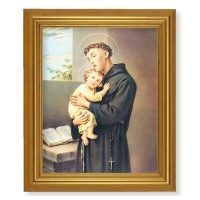 10" x 12" Gold Leaf Finish Beveled Frame with 8" x 10" St. Anthony Textured Art