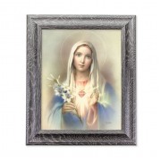 10 1/2" x 12 1/2" Grey Oak Finish Frame with an 8" x 10" Immaculate Heart of Mary Print 10 1/2" x 12 1/2" Grey Oak Finish Frame with an 8" x 10" Immaculate Heart of Mary Print