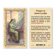 25pk - Prayer To Saint Cecelia  Gold Stamped Laminated Holy Card  Pk 25