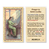 25pk - Prayer To Saint Cecelia  Gold Stamped Laminated Holy Card  Pk 25