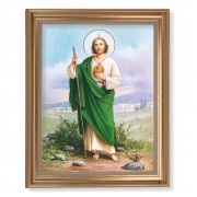 13 1/2" x 16 9/16" Gold Leaf Antique Finished Frame with 11" x 14" Saint Jude Textured Art