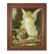 10" x 12" Ornate Wood Frame with an 8" x 10" Guardian Angel Print
