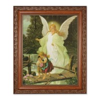 10" x 12" Ornate Wood Frame with an 8" x 10" Guardian Angel Print