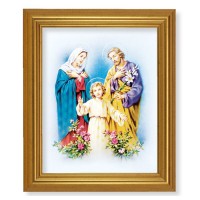 10" x 12" Gold Leaf Finish Beveled Frame with 8" x 10" The Holy Family Textured Art