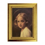 6 3/4" X 8 3/4" Gold Leaf Finish Frame with 5" X 7" Mary Most Holy Textured Art