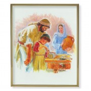 8" x 10" Gold Plaque Frame with a Hook: Jesus the Carpenter Print