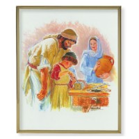 8" x 10" Gold Plaque Frame with a Hook: Jesus the Carpenter Print