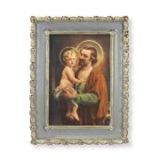 5 1/2" x 7 1/2" Rosebud Frame with Chambers: Saint Joseph and Jesus Print