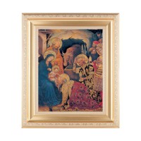 10 1/4" x 12 1/4" Satin Gold Frame with an 8" x 10" Gentile da Fabriano's: Adoration of the Magi Print