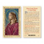 25pk - Dear Lord Jesus I Need You Gold Stamped Laminated Holy Card  Pk 25