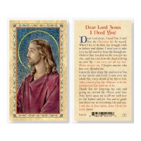 25pk - Dear Lord Jesus I Need You Gold Stamped Laminated Holy Card  Pk 25