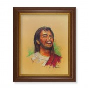 10 1/2" x 12 1/2" Walnut Finish Beveled Frame with 8" x 10" Laughing Jesus Textured Art 10 1/2" x 12 1/2" Walnut Finish Beveled Frame with 8" x 10" Laughing Jesus Textured Art