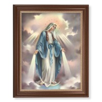 13 1/2" x 16 9/16" Walnut Finished Frame with 11" x 14" Our Lady of Grace Textured Art