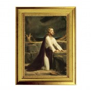 6 3/4" X 8 3/4" Gold Leaf Finish Frame with 5" X 7" Christ of Gethsemane Textured Art
