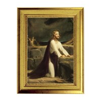 6 3/4" X 8 3/4" Gold Leaf Finish Frame with 5" X 7" Christ of Gethsemane Textured Art