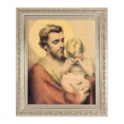 10" x 12" Ornate Silver Frame with a Chambers: St. Joseph with Crying Jesus Print