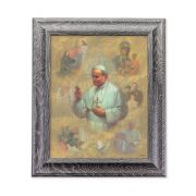 10 1/2" x 12 1/2" Grey Oak Finish Frame with an 8" x 10" St. Pope John Paul II Print