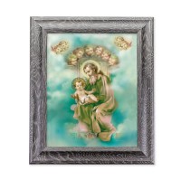 10 1/2" x 12 1/2" Grey Oak Finish Frame with an 8" x 10" Saint Joseph Print
