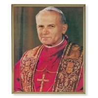 11" x 14" Gold Plaque Frame with a Saint John Paul II Print