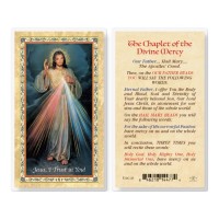 25pk - Chaplet Of The Divine Mercy  Gold Stamped Laminated Holy Card  Pk 25