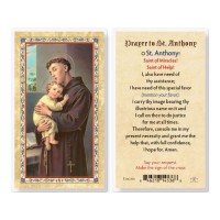 25pk - Prayer To Saint Anthony  Gold Stamped Laminated Holy Card  Pk 25