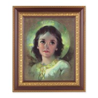 11 1/2" x 13 1/2" Cherry Frame with Gold Trim with an 8" x 10" The Child Jesus Print