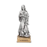 4 1/2" Pewter Saint Philomena Statue Gift Boxed