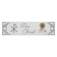 23" x 6" Pax Christ Wooden Door Blessing Plaque
