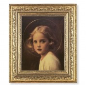 12 1/2" x 14 1/2" Ornate Gold Leaf Antique Frame with 8" x 10" Mary Most Holy Print